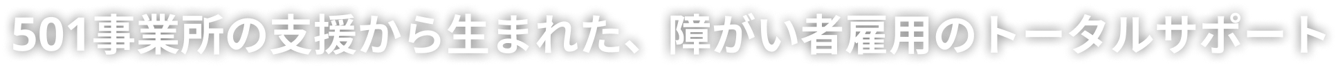 501事業所の支援から生まれた、障がい者雇用のトータルサポート